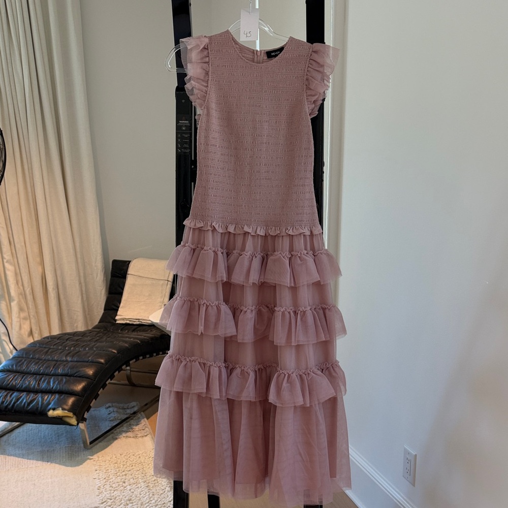 ME+EM Mauve Layered Tulle Party Dress